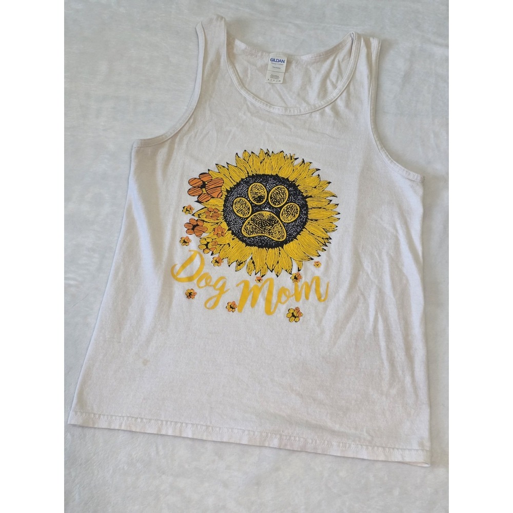 PAWZ Saves the Dogs Womens Small Dog Mom Sunflower Racerback Sleeveless Tank